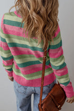 Load image into Gallery viewer, Striped Round Neck Long Sleeve Sweater