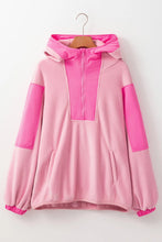 Load image into Gallery viewer, Color Block Half Zip Long Sleeve Hoodie