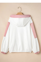 Load image into Gallery viewer, Color Block Half Zip Long Sleeve Hoodie
