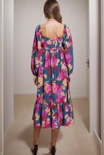 Load image into Gallery viewer, Square Neck Balloon Sleeve Midi Dress