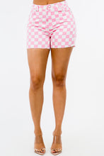 Load image into Gallery viewer, American Bazi High Waist Contrast Checkered Shorts