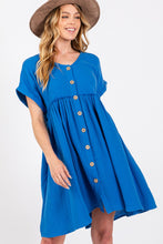 Load image into Gallery viewer, SAGE + FIG Button Up short Sleeve Dress
