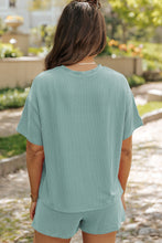 Load image into Gallery viewer, Round Neck Dropped Shoulder Top and Shorts Set
