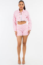Load image into Gallery viewer, American Bazi High Waist Contrast Checkered Shorts
