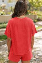 Load image into Gallery viewer, Round Neck Dropped Shoulder Top and Shorts Set
