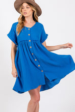 Load image into Gallery viewer, SAGE + FIG Button Up short Sleeve Dress
