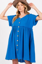 Load image into Gallery viewer, SAGE + FIG Button Up short Sleeve Dress
